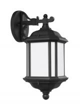 Generation Lighting 84530EN3-12 - Kent traditional 1-light LED outdoor exterior medium wall lantern sconce in black finish with satin