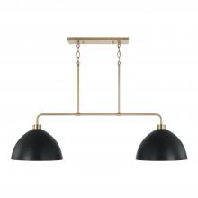 Capital 852021AB - 2-Light Linear Chandelier in Aged Brass and Black