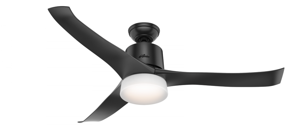 Hunter 54 inch Wi-Fi Symphony Matte Black Ceiling Fan with LED Light Kit and Handheld Remote