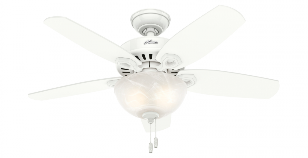 Hunter 42 inch Builder Snow White Ceiling Fan with LED Light Kit and Pull Chain
