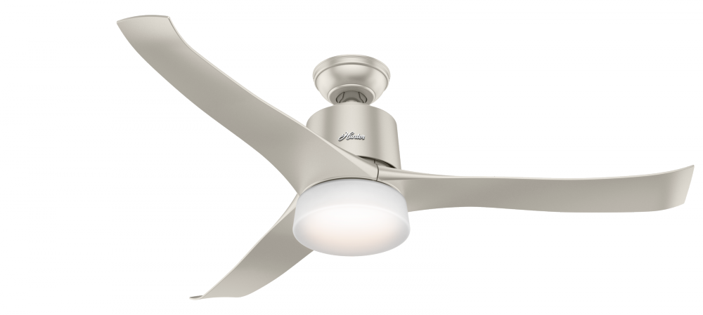 Hunter 54 inch Wi-Fi Symphony Matte Nickel Ceiling Fan with LED Light Kit and Handheld Remote