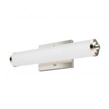 Hunter 19942 - Hunter Holly Grove Brushed Nickel with Cased White Glass 2 Light Bathroom Vanity Wall Light Fixture