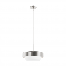 Hunter 19272 - Hunter Station Brushed Nickel with Frosted Cased White Glass 2 Light Pendant Ceiling Light Fixture