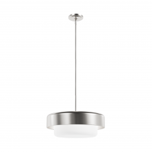 Hunter 19274 - Hunter Station Brushed Nickel with Frosted Cased White Glass 3 Light Pendant Ceiling Light Fixture