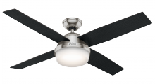 Hunter 59216 - Hunter 52 inch Dempsey Brushed Nickel Ceiling Fan with LED Light Kit and Handheld Remote