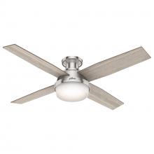 Hunter 50283 - Hunter 52 inch Dempsey Brushed Nickel Low Profile Ceiling Fan with LED Light Kit and Handheld Remote