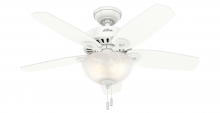 Hunter 52217 - Hunter 42 inch Builder Snow White Ceiling Fan with LED Light Kit and Pull Chain