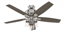 Hunter 54190 - Hunter 52 inch Bennett Brushed Nickel Ceiling Fan with LED Light Kit and Handheld Remote