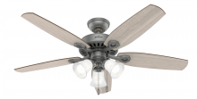 Hunter 51110 - Hunter 52 inch Builder Matte Silver Ceiling Fan with LED Light Kit and Pull Chain