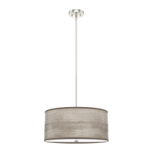 Hunter 19379 - Hunter Solhaven Light Gray Oak and Brushed Nickel with Painted Cased White Glass 3 Light Pendant Cei