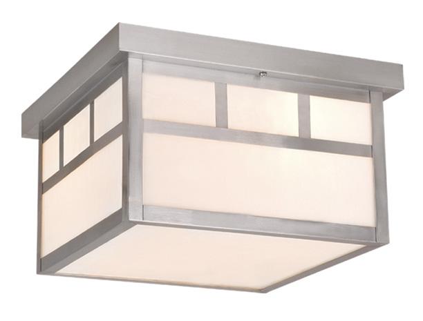 Mission 11.5-in Outdoor Flush Mount Ceiling Light Stainless Steel