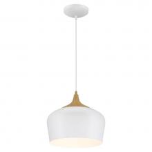Access 52057-WH/WGN - Blend LED 12 inch White with Wood Grain Pendant