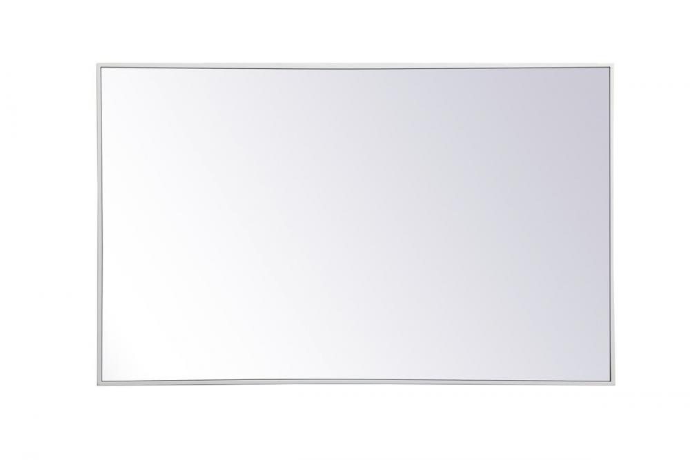 Metal Frame Rectangle Mirror 30 Inchx48 Inch in White