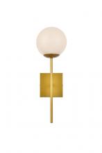 Elegant LD2360BR - Neri 1 Light Brass and White Glass Wall Sconce