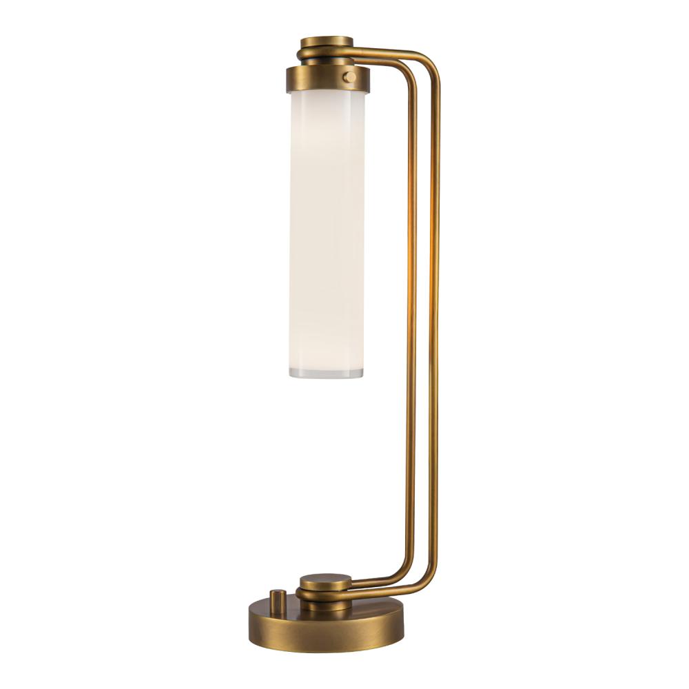 Wynwood 22-in Vintage Brass/Glossy Opal 1 Light Table Lamp