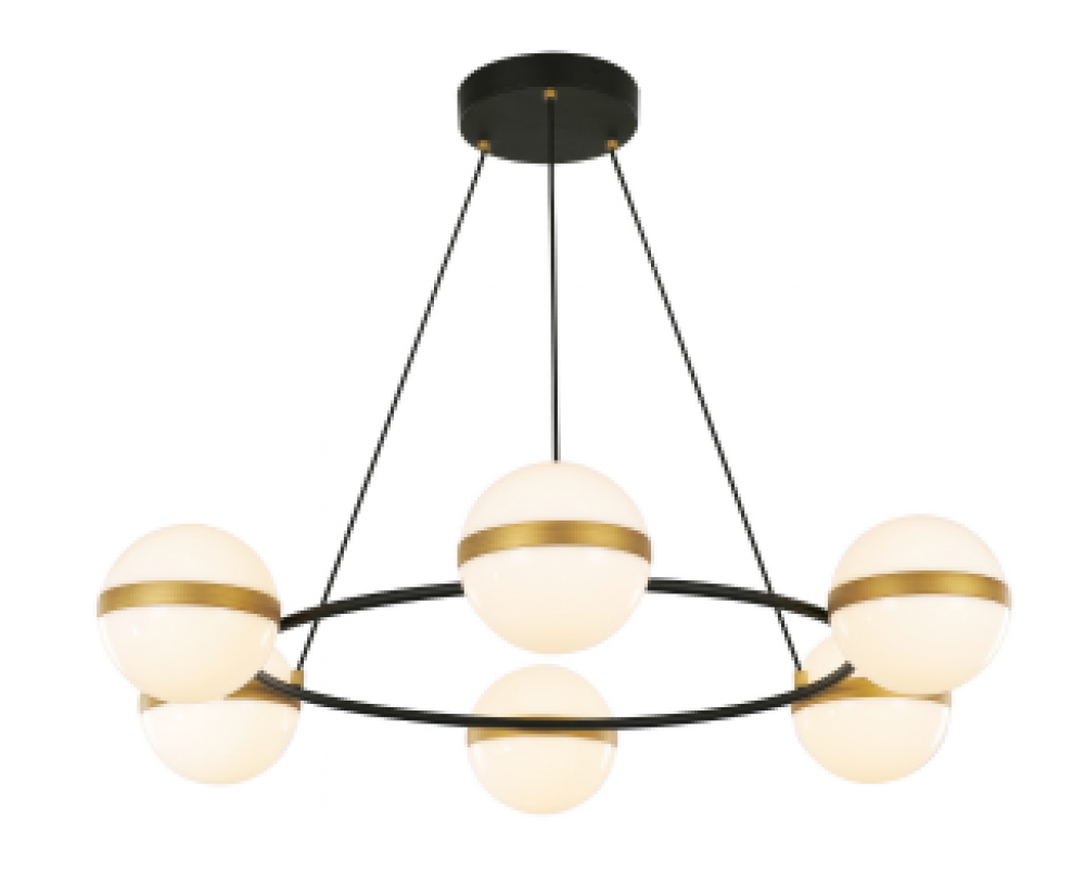 Tagliato 36-in Matte Black/Brushed Gold LED Chandeliers