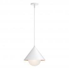Alora Lighting PD485214WHOP - Remy 14-in White/Opal Glass 1 Light Pendant