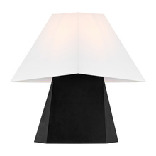 Visual Comfort & Co. Studio Collection KT1361AI1 - Herrero modern 1-light LED medium table lamp in aged iron grey finish with white linen fabric shade