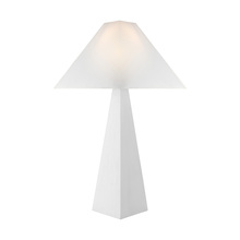 Visual Comfort & Co. Studio Collection KT1371MWT1 - Herrero modern 1-light LED large table lamp in matte white finish with white linen fabric shade