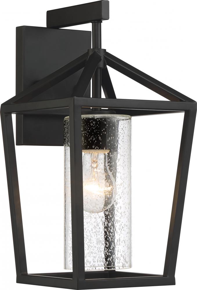 Hopewell- 1 Light Medium Wall Lantern - with Clear Seeded Glass - Matte Black Finish