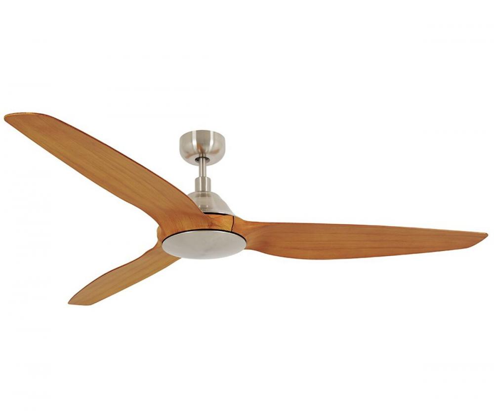 Lucci Air Type A Brushed Chrome and Teak 60-inch DC Ceiling Fan
