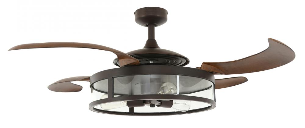Fanaway Classic Oil Rubbed Bronze and Dark Koa Retractable 4-blade 48-inch 3-light AC Ceiling Fan