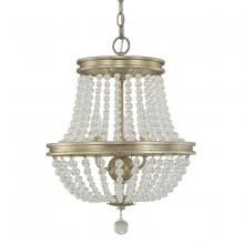 Austin Allen & Co. 9A125A - 3-Light Chandelier with Glass Beads and Finial