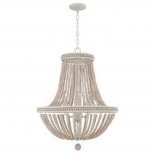 Austin Allen & Co. AA1020SR - 6-Light Chandelier in Sand Dollar with Painted Wood Beads