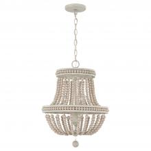 Austin Allen & Co. AA1022SR - 3-Light Chandelier Pendant in Sand Dollar with Painted Wood Beads